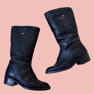 Vintage Aqua College Black Waterproof Winter Boots Made in Canada